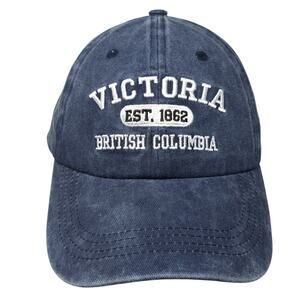 Victoria Est. 1862 British Columbia Baseball Cap Blue One Size Crazy Apparel